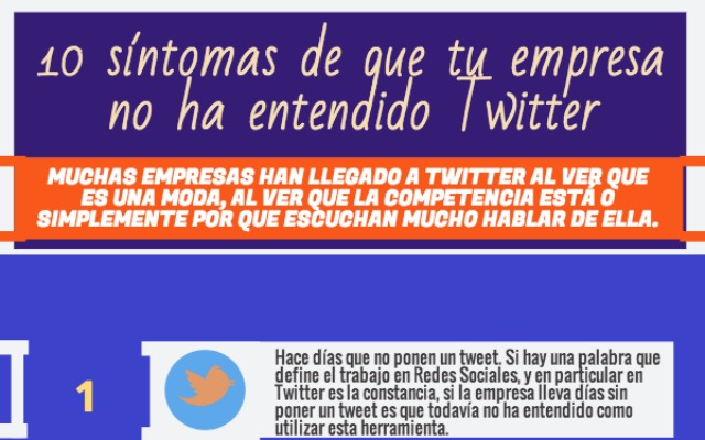 Infografía con 10 señales de que tu empresa no comprende Twitter