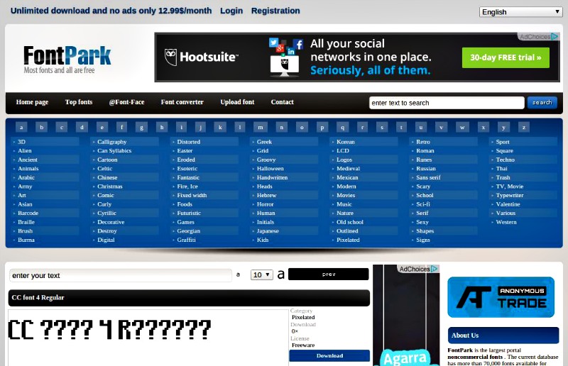 FontPark: 70000 tipografías gratuitas para descargar