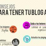 Infografía con siete consejos para mantener tu blog al día