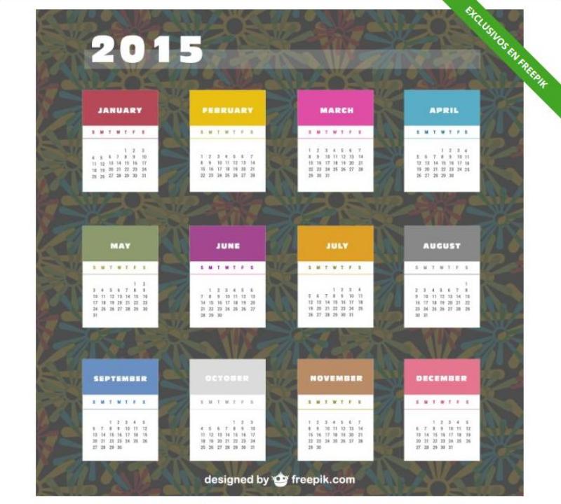 Cinco calendarios 2015 para personalizar e imprimir