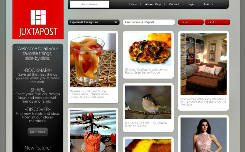 Juxtapost: una interesante red social similar a Pinterest