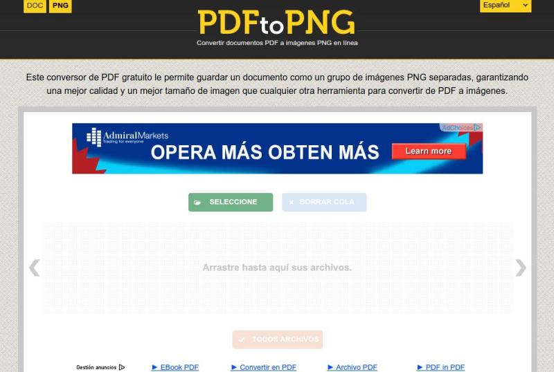 PDFtoPNG: convertidor online gratuito de PDF a PNG