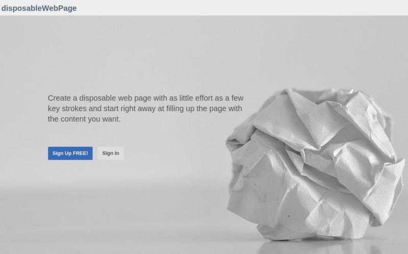 disposableWebPage: crea gratis páginas web desechables