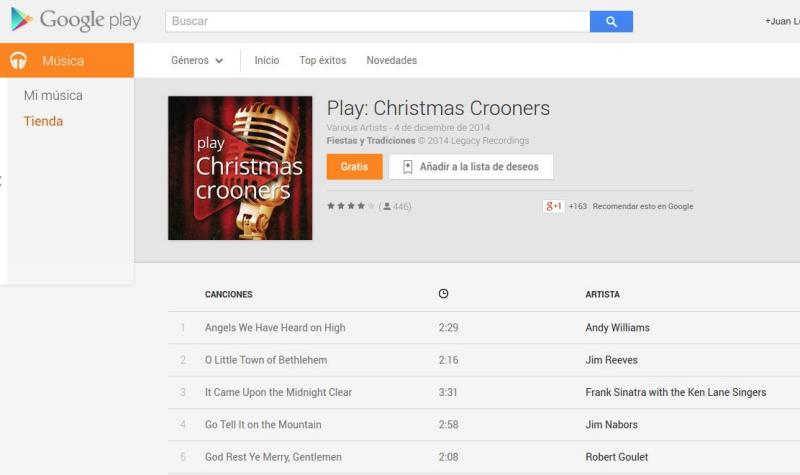 5 álbumes de canciones de Navidad gratis en Google Play
