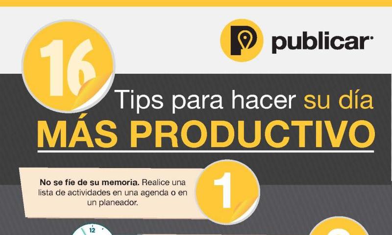 Infografía con útiles consejos para ser más productivos