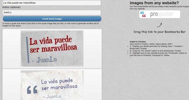 MakeAQuoteImage: utilidad web para convertir frases en imagen