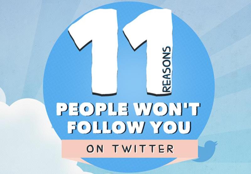 Descubre 11 razones por las que no te siguen en Twitter (infografía)