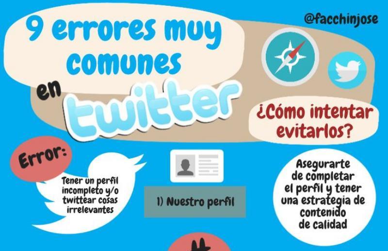 Nueve errores muy frecuentes en Twitter (infografía)