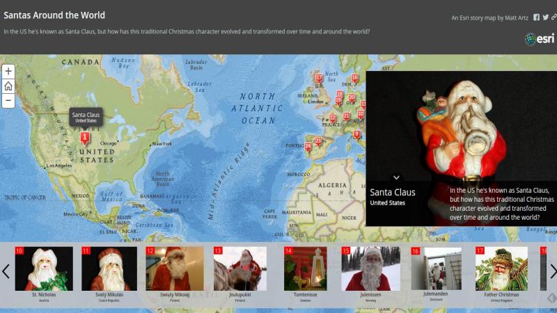Santas Around the World: mapa interactivo con los nombres de Papá Noel en el mundo