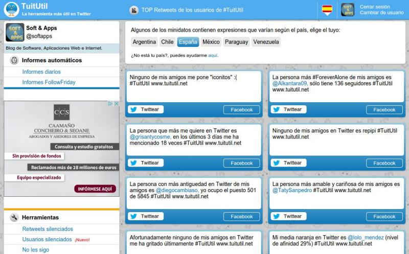 TuitUtil: estadísticas y gestión de tu cuenta de Twitter