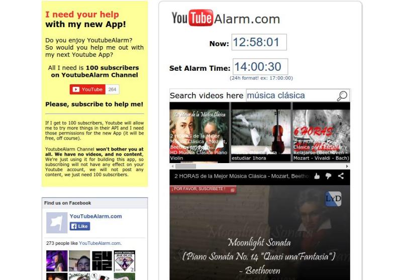 YouTubeAlarm: usa vídeos de YouTube como alarma o despertador