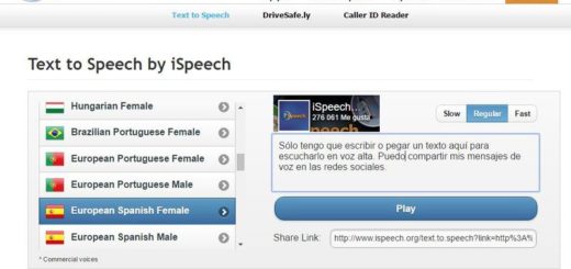 iSpeech: utilidad web para convertir texto a voz