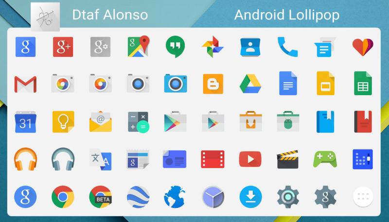 Pack de iconos libres con estilo Android Lollipop