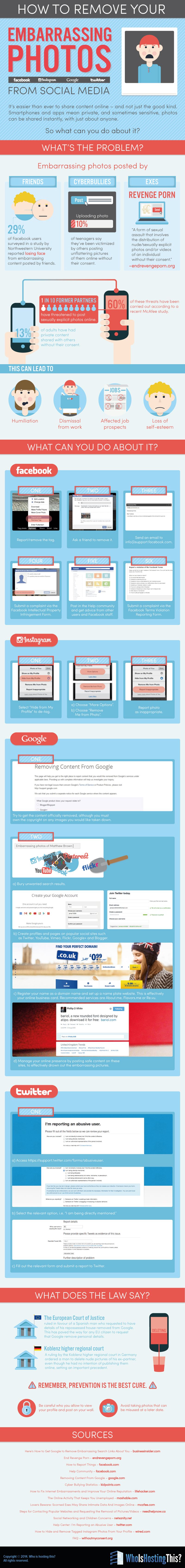 ¿Cómo eliminar fotos embarazosas de las Redes Sociales? (infografía)