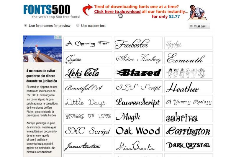 Fonts 500: 500 fuentes de texto gratuitas para descargar
