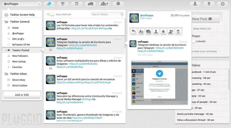 Pluggio: excelente gestor para tus cuentas de Twitter