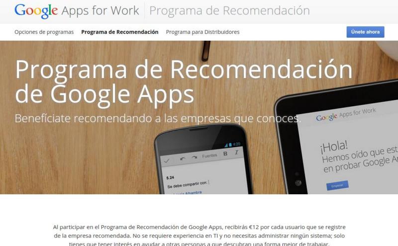 Obtener ingresos extra con el Programa de Recomendación de Google Apps