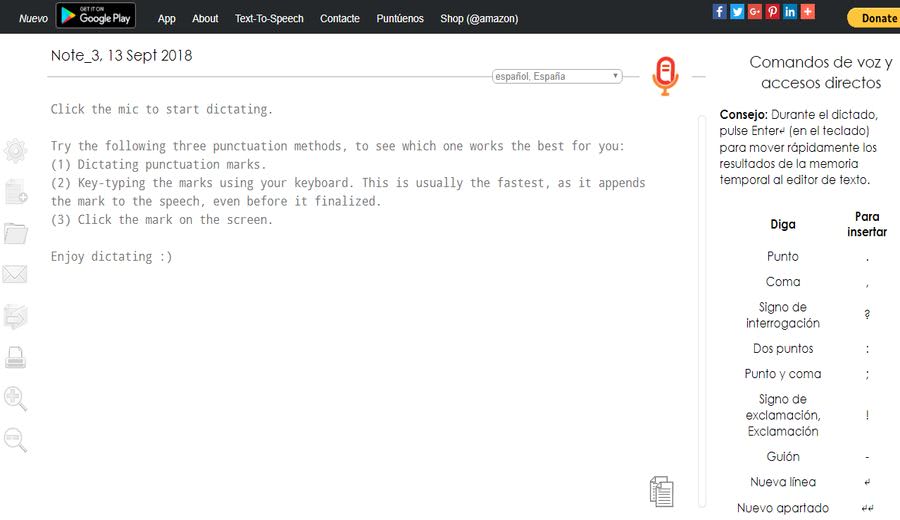 Speechnotes - transcribir dictados de voz a texto