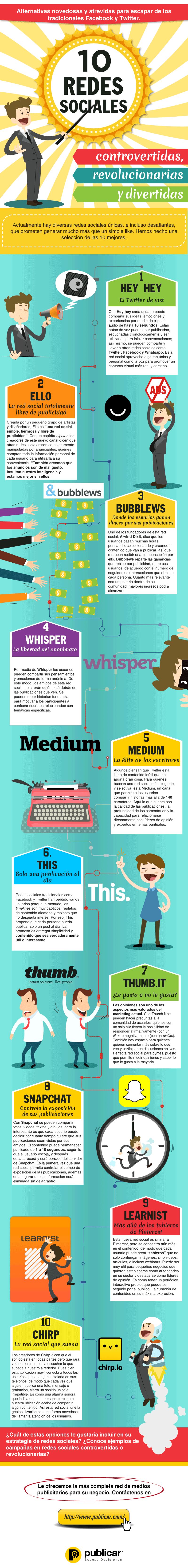 10 redes sociales diferentes y menos conocidas (infografía)