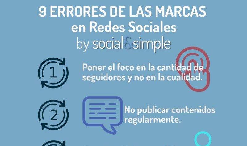 9 errores comunes de las marcas en las redes sociales (infografía)