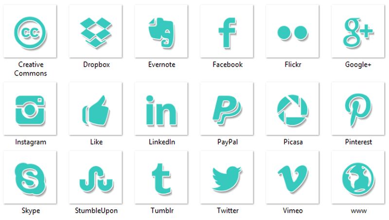 Blue Free Social Icons: iconos sociales gratis en tono azulado