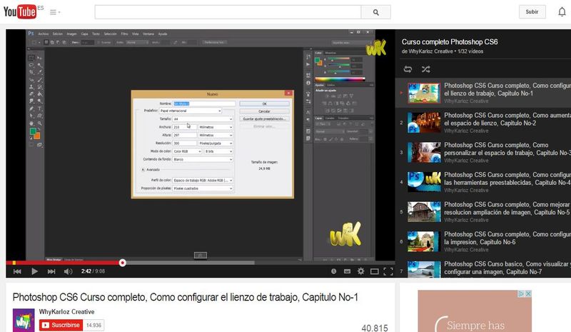 Curso completo y gratuito de Adobe Photoshop en 32 vídeos