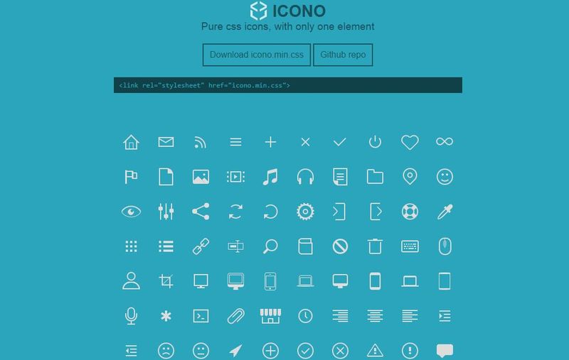Gran colección de iconos CSS para insertar en tu sitio