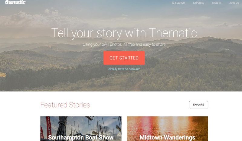 Thematic: crea historias visuales, con fotos y textos, para compartir