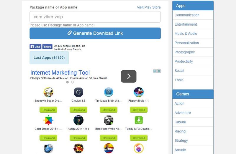 Downloader APK: web para descargar archivos APK