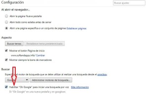 Activar Google Now en Chrome