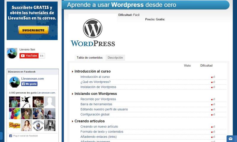 Genial vídeo tutorial gratuito de WordPress desde cero