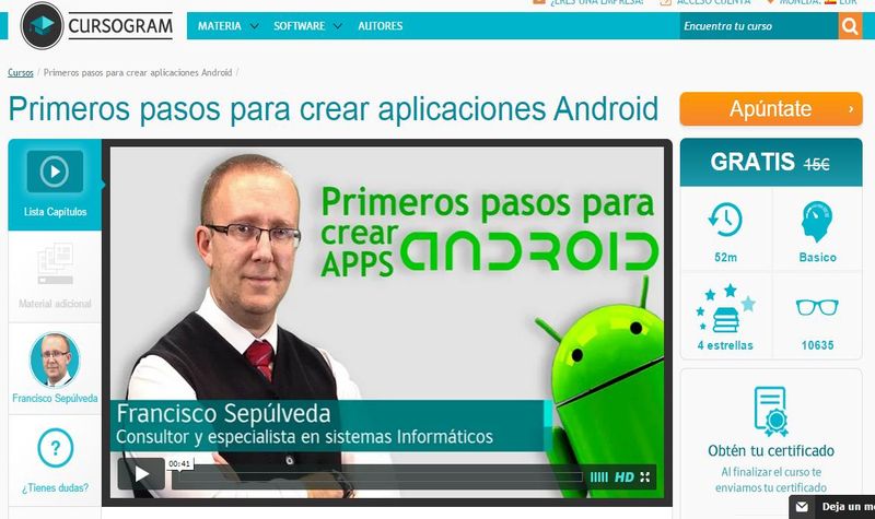 Un curso en línea y gratis para crear aplicaciones Android