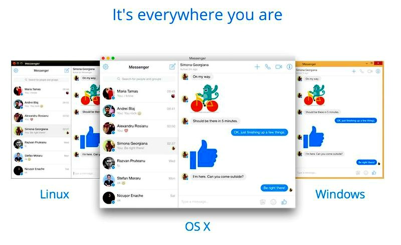 Elegante y completo Facebook Messenger para Windows, Linux y Mac