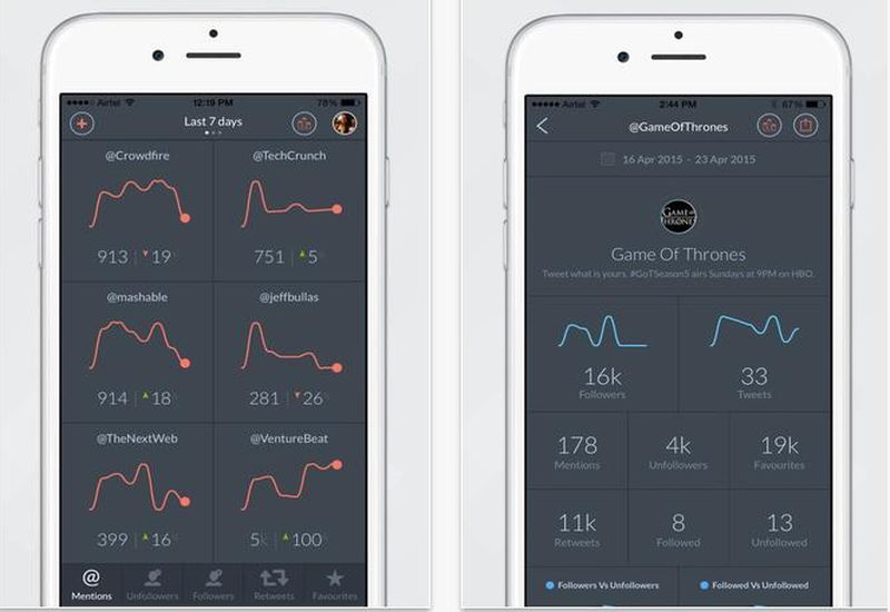 Stats: completo análisis de tu cuenta de Twitter y las de la competencia (iOS)