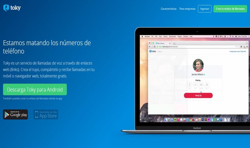 Toky: llamadas de voz gratis, desde links, a tu navegador o móvil