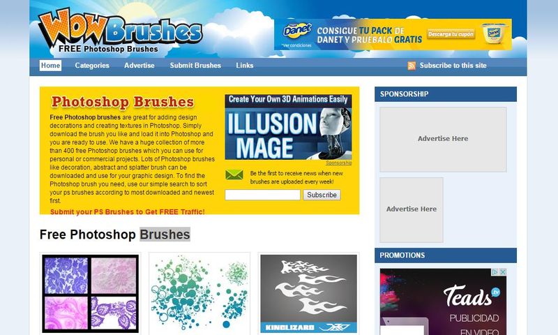 Wow Brushes: gran colección de pinceles gratis para Photoshop