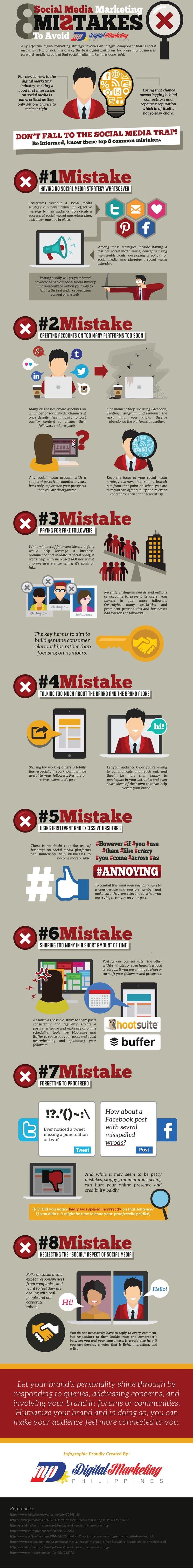 8 errores que deben evitarse en Social Media Marketing (infografía)
