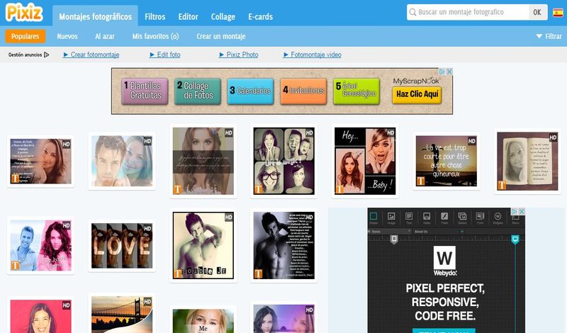 Pixiz: sitio para crear fotomontajes, collages, aplicar filtros y más