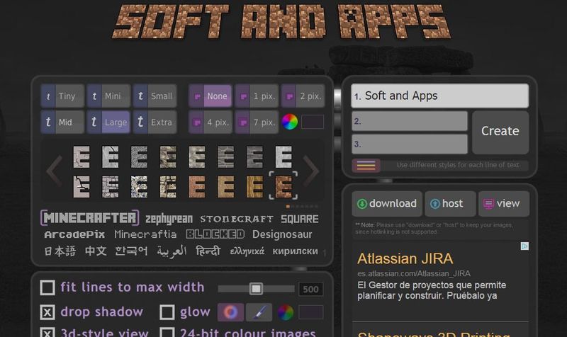 Textcraft: crea textos y logotipos con estilo Minecraft