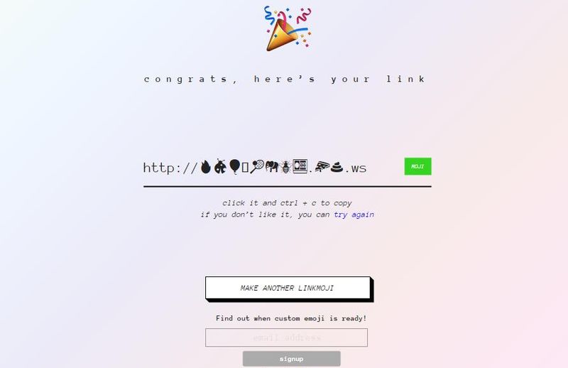 linkmoji: original acortador de URLs compuestas por emojis