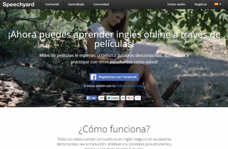 Speechyard: aprende o practica inglés con películas