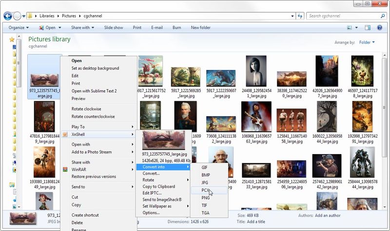 XnShell: convertidor de formatos de imagen que se integra en el Explorador de Windows
