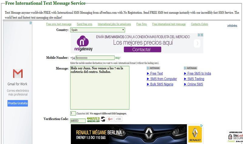 2 sitios fiables para enviar sms internacionales gratis