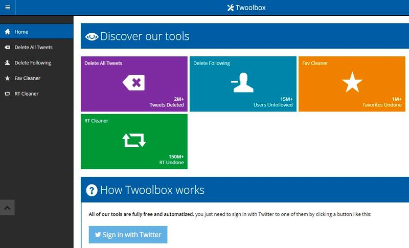 Twoolbox: herramientas para la limpieza total de una cuenta de Twitter