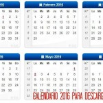 Calendario 2016 para descargar e imprimir