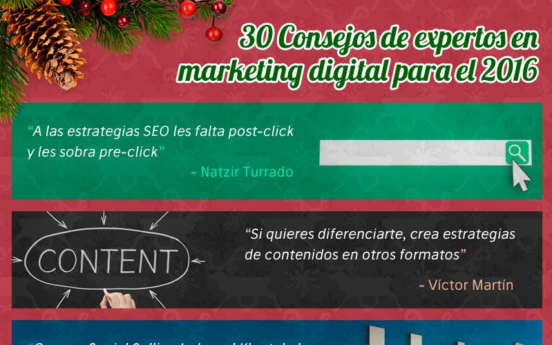 Consejos de Marketing Digital ofrecidos por 30 expertos (infografía)