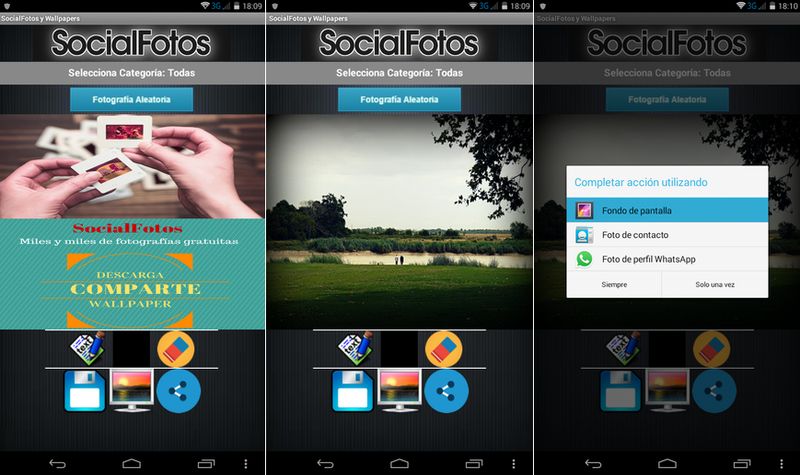SocialFotos: miles de fotos gratis para descargar, compartir y Wallpaper (Android)