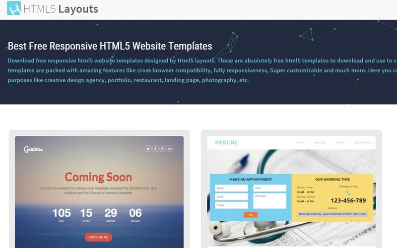 HTML5 Layouts: gran colección de plantillas HTML5 gratuitas