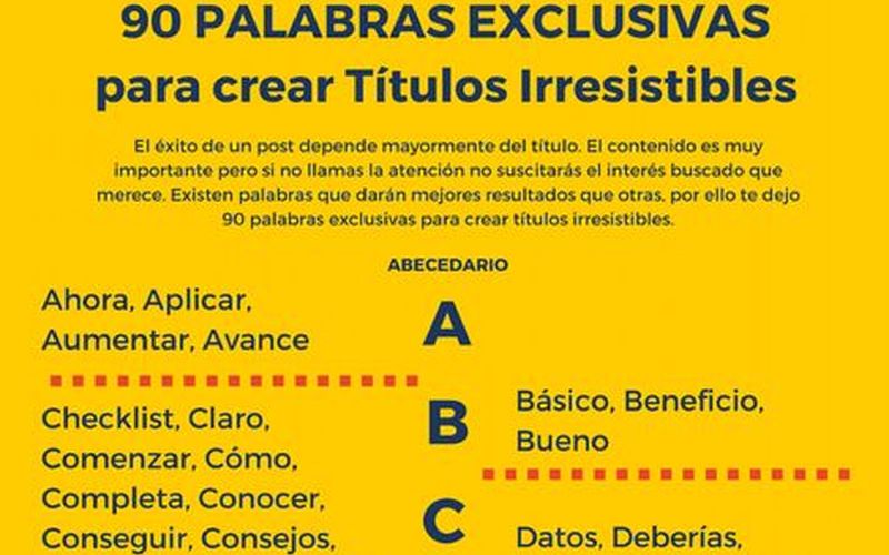 Mejores palabras para crear Títulos Irresistibles (infografía)