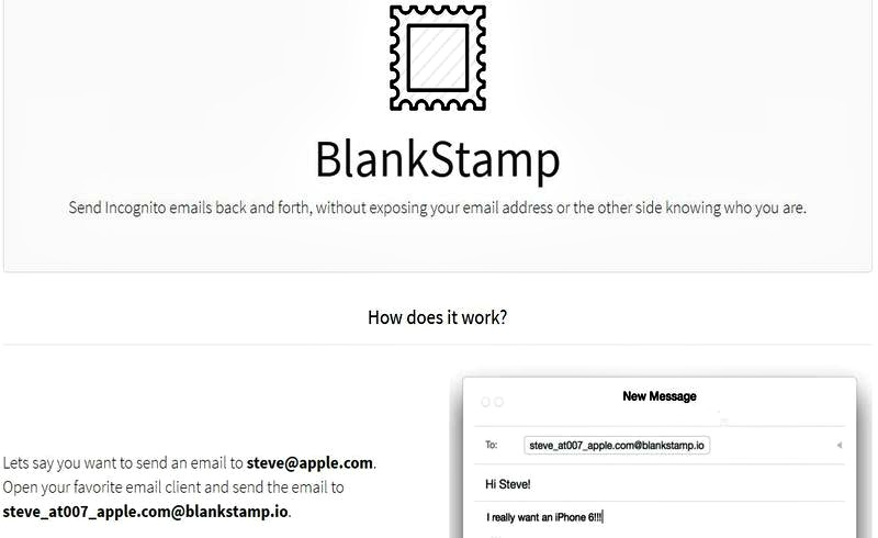 BlankStamp: envío anónimo de emails para ocultar tu dirección de correo